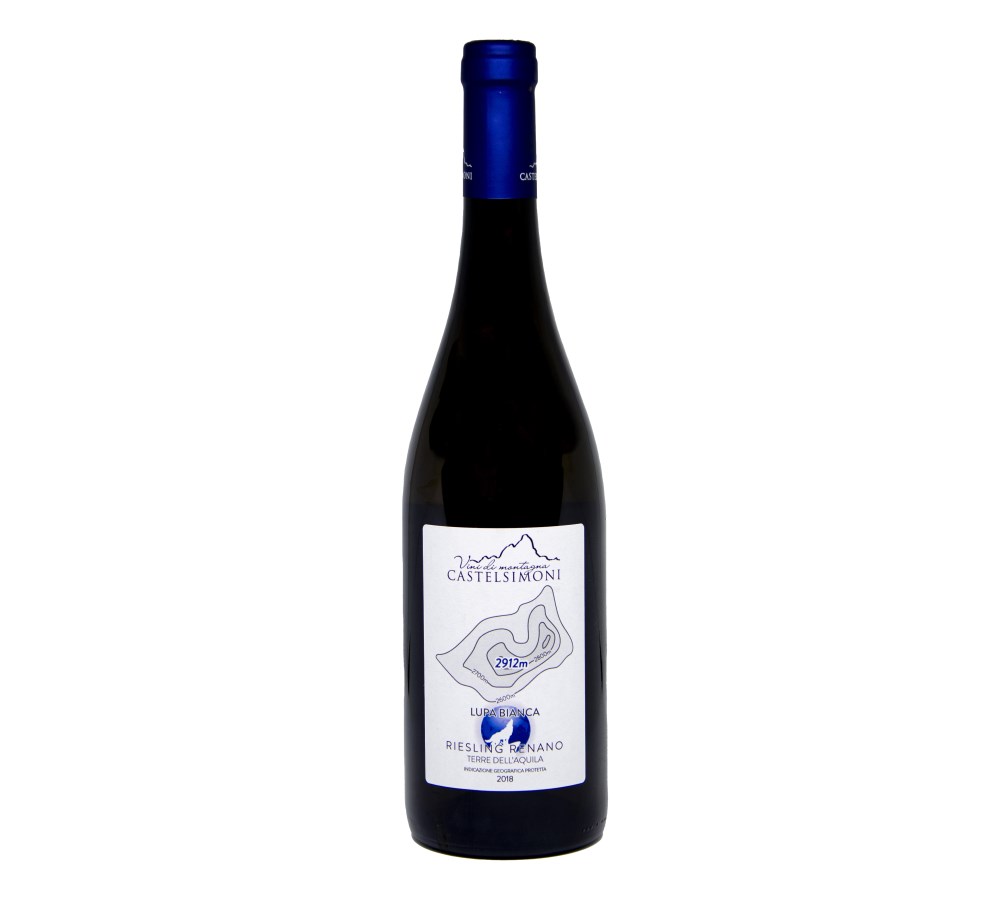 Lupa bianca 2018 Riesling renano IGP Terre dell'Aquila Affinato in bottiglia da 0,75 lt per almeno 63 mesi
