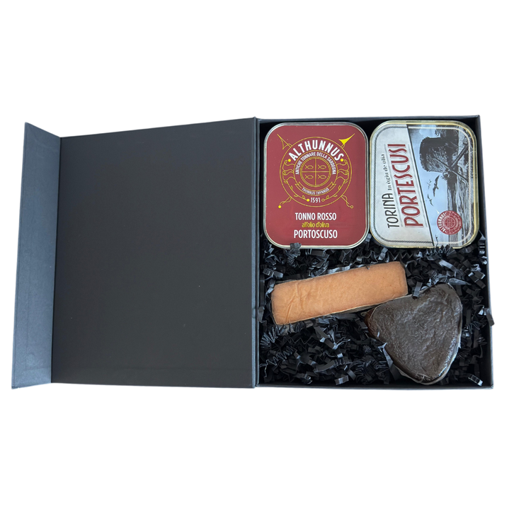 Box linea Portoscuso Filetto & Torina con Bottarga e Cuore di Tonno Rosso