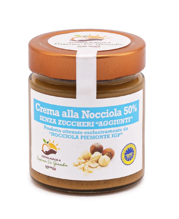 Crema di nocciola al 50% senza zuccheri aggiunti