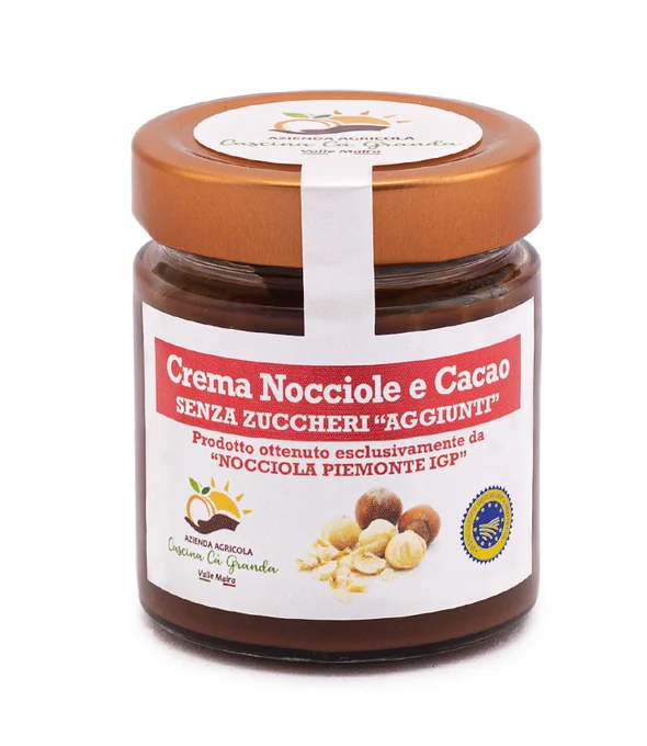 Crema di nocciole e cacao senza zuccheri aggiunti