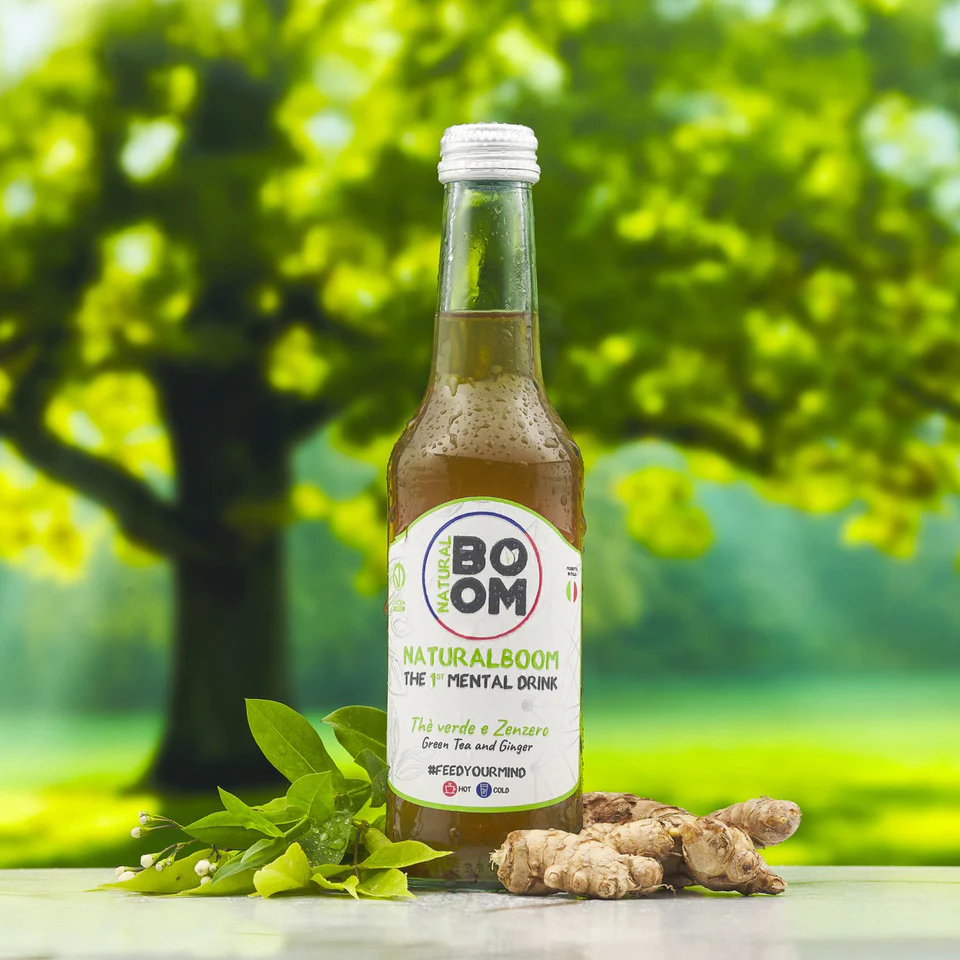 NaturalBoom in vetro – Thè Verde e Zenzero - 12 Bottiglie