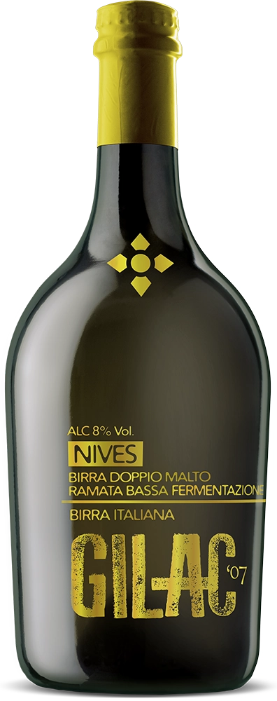Nives Birra di colore ramato con riflessi arancio SPECIALTY BEER con spezie 75 cl