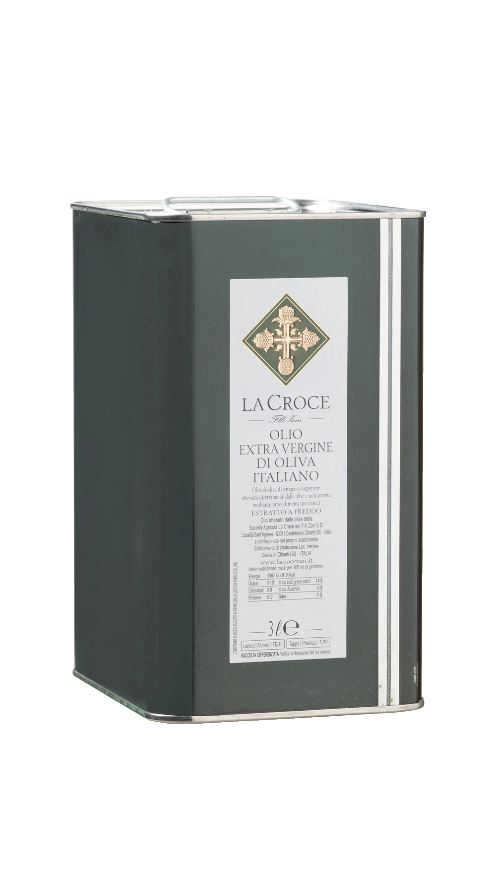 Olio Extravergine di Oliva 3 litri La Croce – vino e olio dalla Toscana