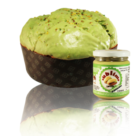 Panettone artigianale pistacchio e crema pistacchio