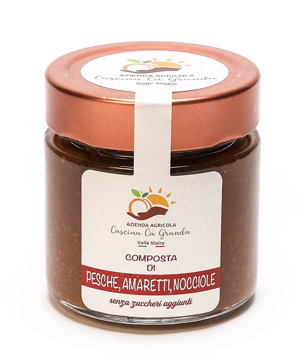 Composta di Pesche, Amaretti e Nocciole - Senza Zuccheri aggiunti