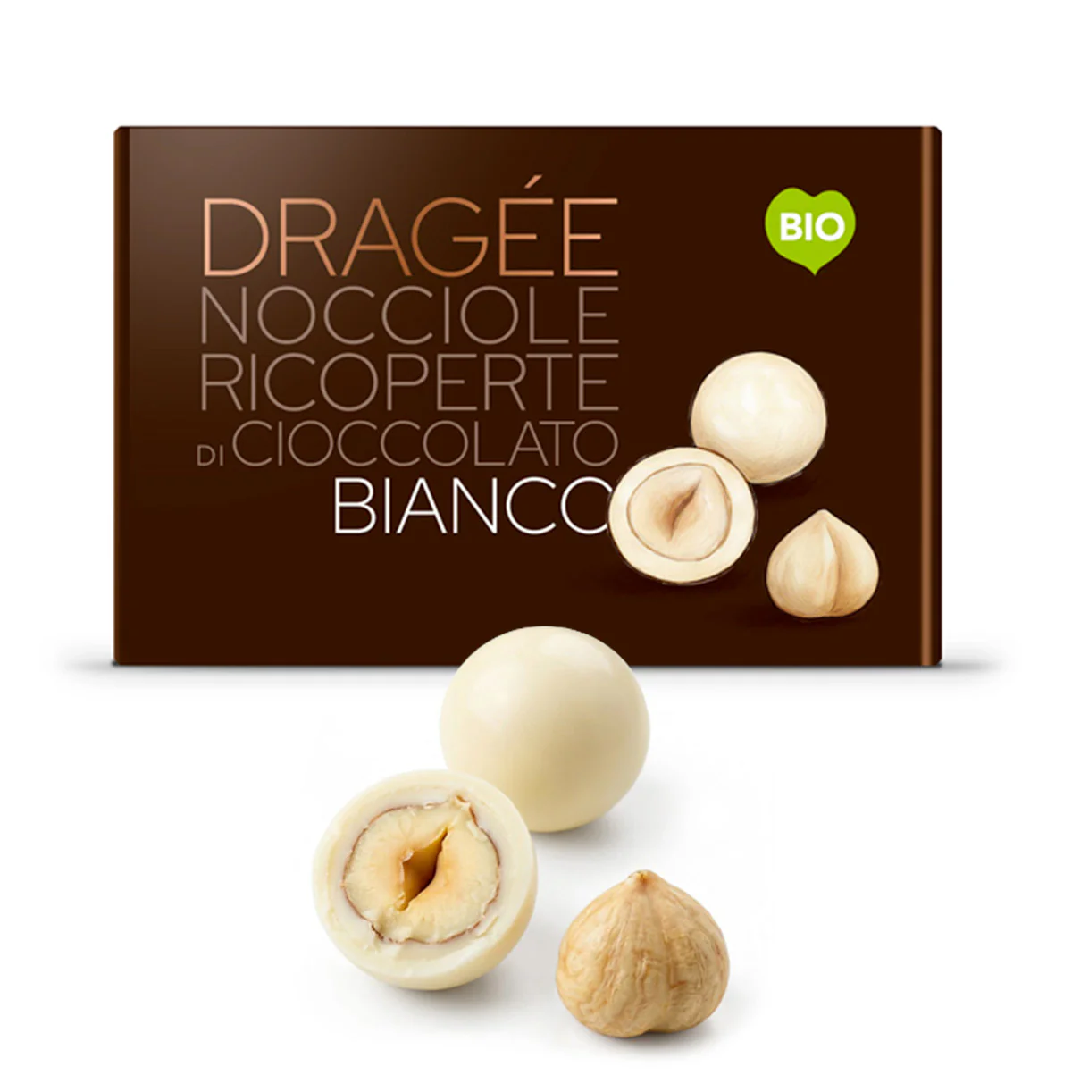 Dragée nocciole ricoperte di cioccolato bianco - 110g
