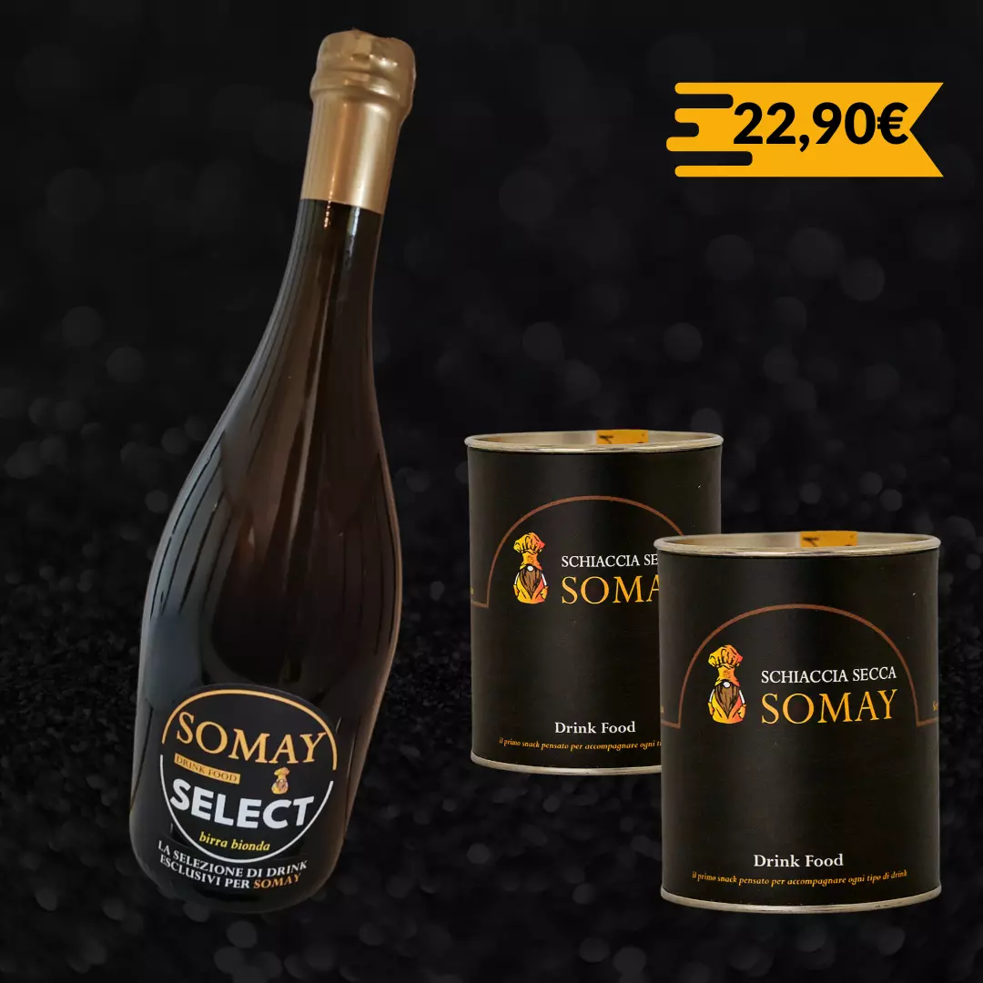 La Bionda - 2  tubi da 10 schiaccine 1 Birra Bionda Somay Select da 0,75