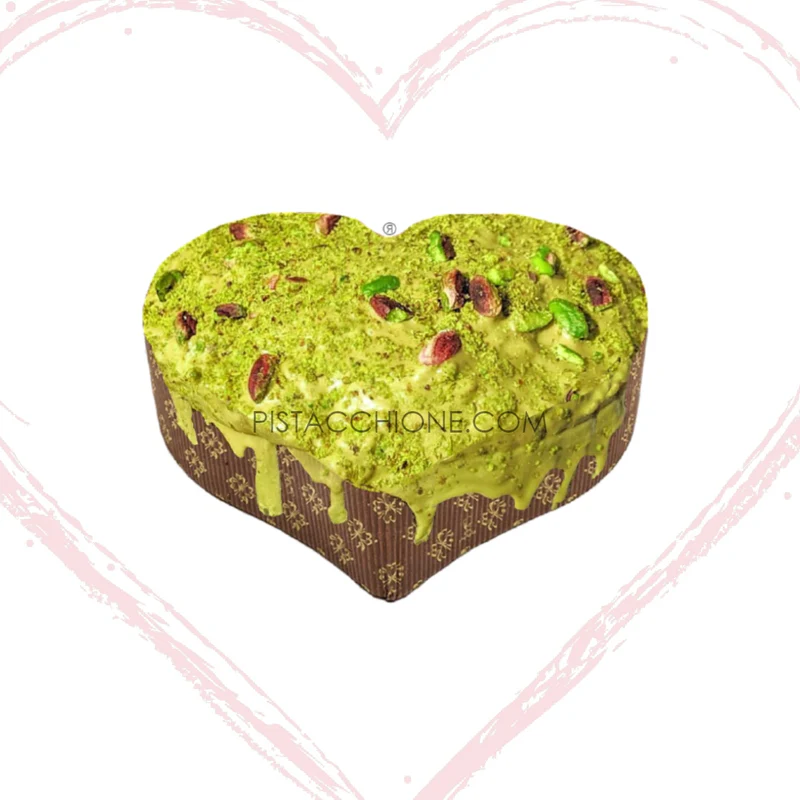 PISTACCUORE - SUPER FARCITO CON CREMA PISTACCHIONE GOLD, RICOPERTO DA UNA GLASSA AL PISTACCHIO GUSTO EXTRA, GRANELLA E PISTACCHI INTERI TOSTATI