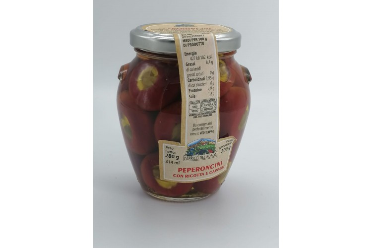 Peperoncini con ricotta e capperi